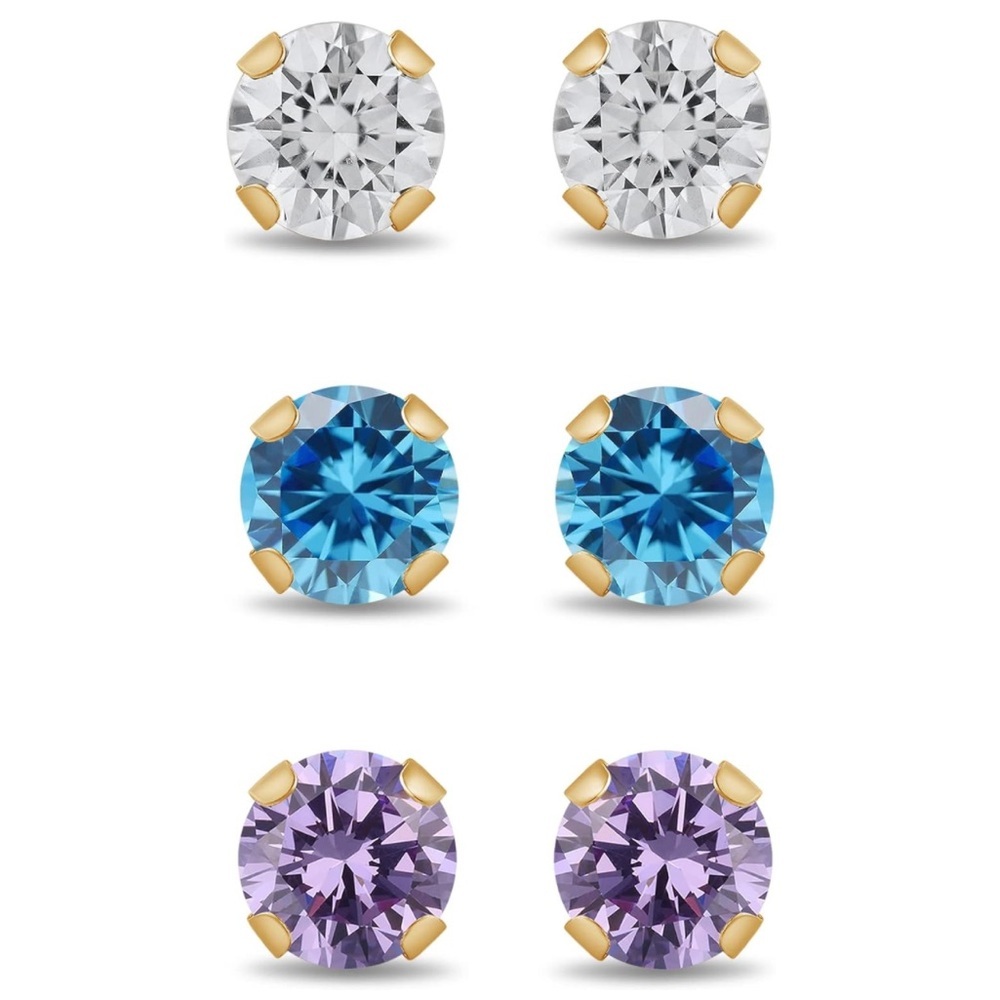 10k solid gold earring gift set